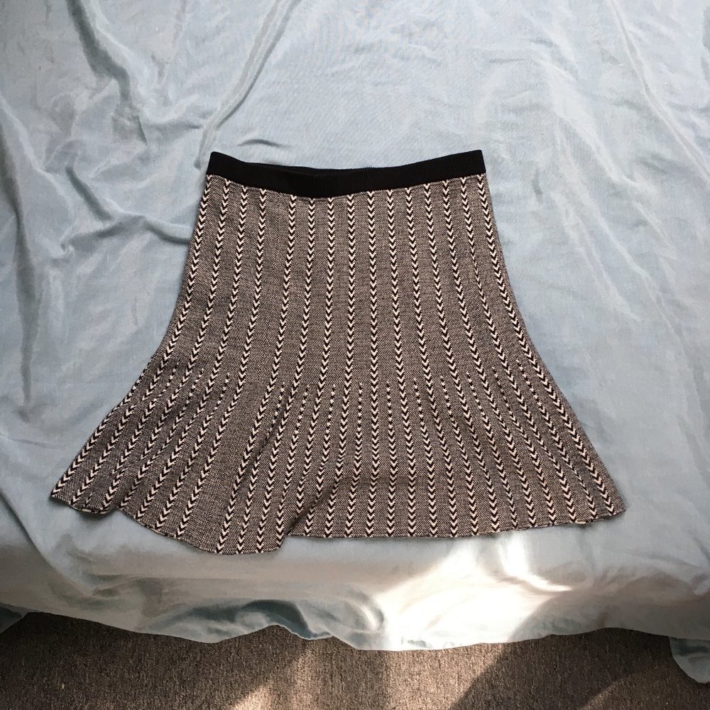 Ann Taylor LOFT Black and White Striped Skirt